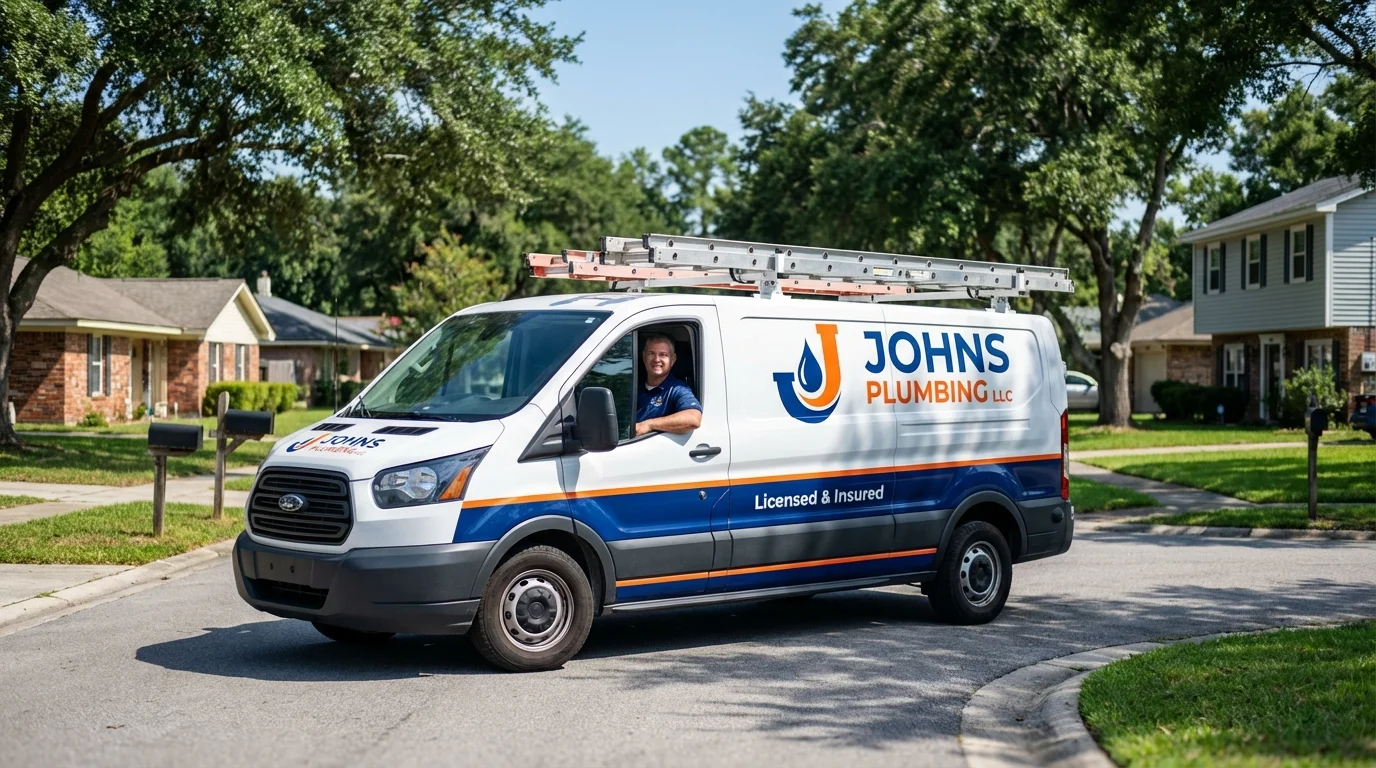 Johns Plumbing LLC service van in Glen Lyon, PA
