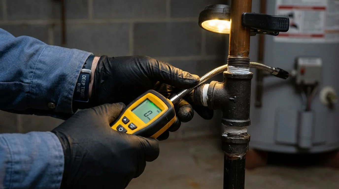 Gas leak detection with electronic sniffer by Johns Plumbing LLC in Glen Lyon