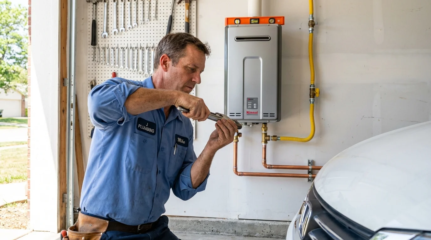 Tankless water heater installation by a Johns Plumbing LLC plumber in Glen Lyon